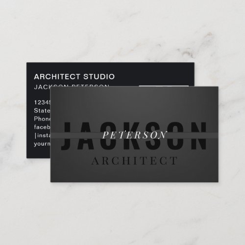 Luxury elegant matte black and grey QRcode Business Card