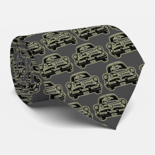 Luxury Elegant Modern Black Gold Car Neck Tie