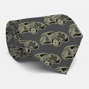 Luxury Elegant Modern Black Gold Car Neck Tie
