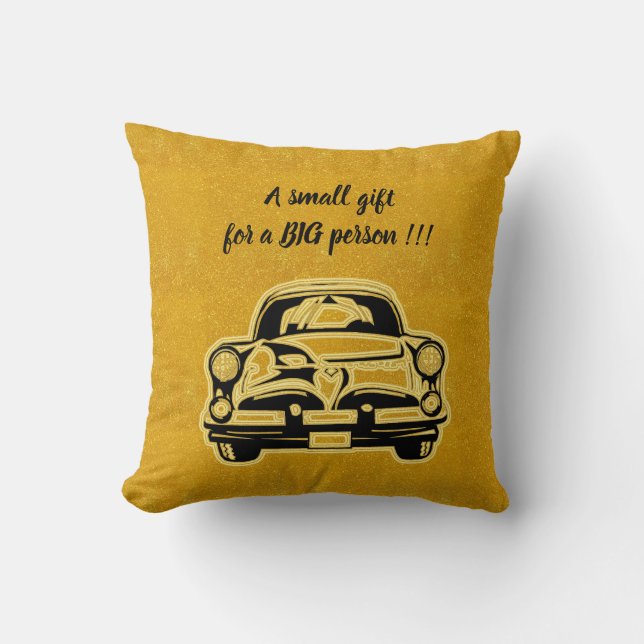 Luxury Elegant Modern Black Gold Car Throw Pillow (Front)