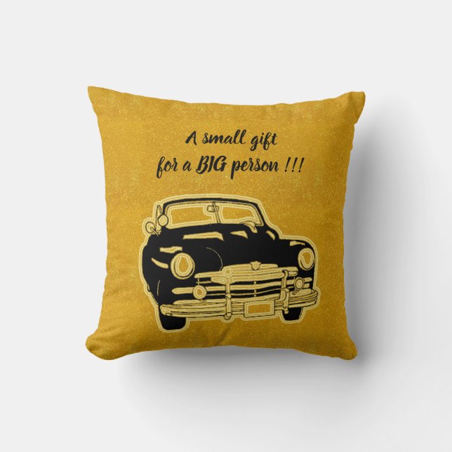 Luxury Elegant Modern Black Gold Car Throw Pillow (Front)