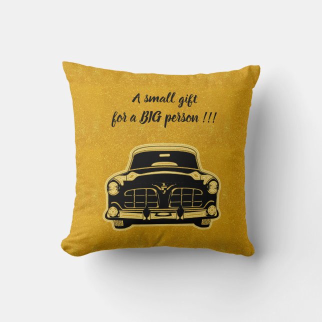 Luxury Elegant Modern Black Gold Car Throw Pillow (Front)