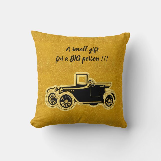 Luxury Elegant Modern Black Gold Car Throw Pillow (Front)