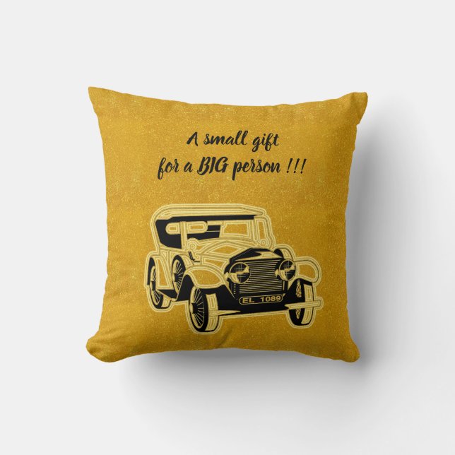 Luxury Elegant Modern Black Gold Car Throw Pillow (Front)