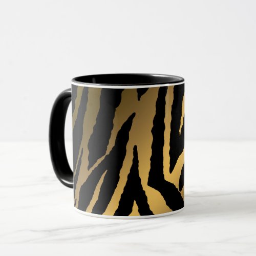 Luxury Elegant Modern Black Gold Line Mug