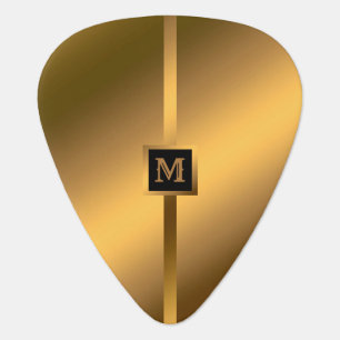 Luxury Elegant Modern Black Gold Marble Guitar Pick