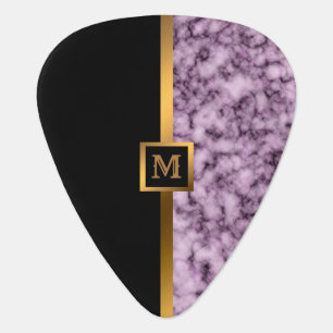 Luxury Elegant Modern Black Gold Marble Guitar Pick