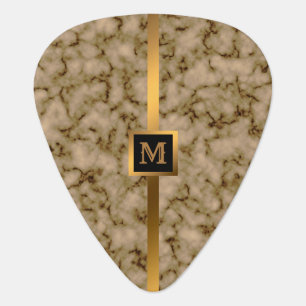 Luxury Elegant Modern Black Gold Marble Guitar Pick