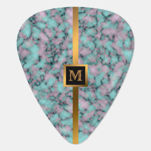 Luxury Elegant Modern Black Gold Marble Guitar Pick