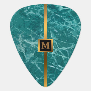 Luxury Elegant Modern Black Gold Marble Guitar Pick
