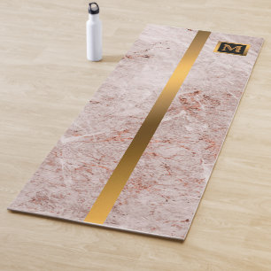 Luxury Elegant Modern Black Gold Marble Yoga Mat