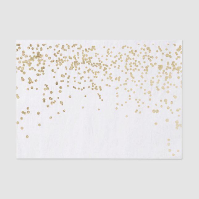 Luxury elegant modern faux gold confetti pattern tissue paper (Front)