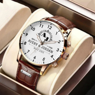 Luxury Elegant Monogram with Initials white Watch