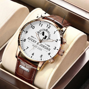 Luxury Elegant Monogram with Initials white Watch
