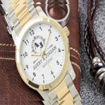 Luxury Elegant Monogram with Initials white Watch<br><div class="desc">Create your own custom brand luxury watch. Timeless elegant watch dial design with fine indexes. Add your own custom monogram, custom name, designer name, initials, year of birth, logo, icon, photo image, etc. Sophisticated presence of modern minimalist style with elegant script typography template. Luxurious watch for him. Make it a...</div>