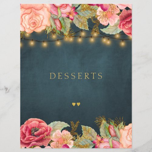 Luxury elegant navy gold script cookbook divider