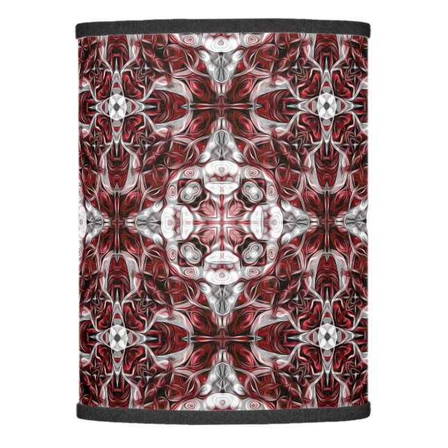 Luxury, elegant, ornamental burgundy and white lamp shade (Front)