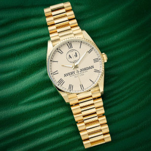 Luxury Elegant Personalized Monogram  Watch