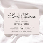 Luxury Elegant Pink Sweet 16 Invitation<br><div class="desc">Celebrate in style with this luxurious and elegant Sweet 16 invitation. At the top, the heading "Sweet Sixteen" is written in a graceful script, elegantly overlaying the number 16 in a tall, sophisticated serif font. This design exudes a sense of opulence and refinement, perfect for marking such a special milestone....</div>