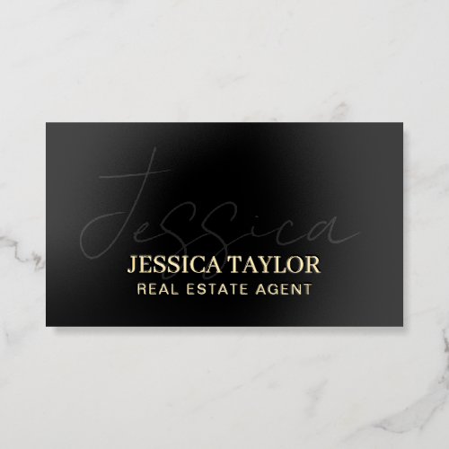 Luxury Elegant Professional Gold Monogram Foil Business Cards