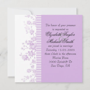 Luxury Elegant Purple Peony Floral Wedding Invite