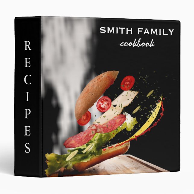 Luxury elegant recipes 3 ring binder (Front/Spine)
