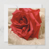 Luxury Elegant Red Rose Lace Bridal Shower Invite (Back)