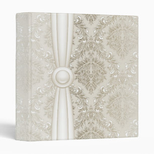 Luxury Elegant Silver Damask Binder