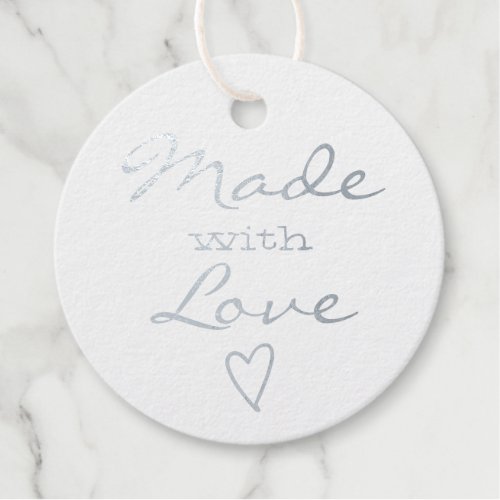 Luxury Elegant Silver Made with Love Heart Tags