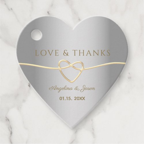 Luxury Elegant Silver Wedding Thank You Favor Tags