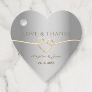 Luxury Elegant Silver Wedding Thank You Favor Tags