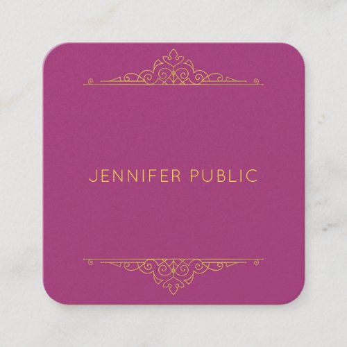 Luxury Elegant Template Professional Gold Text Square Business Card