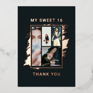 Luxury Elegant Thank You Graduation Foil Card