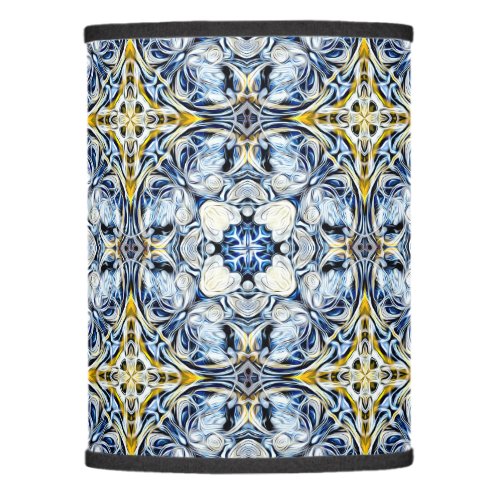 Luxury elegant vines mustard yellow navy blue lamp shade