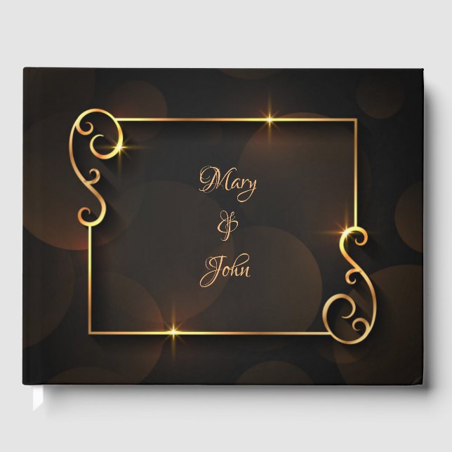 Luxury elegant wedding guest book (Front)