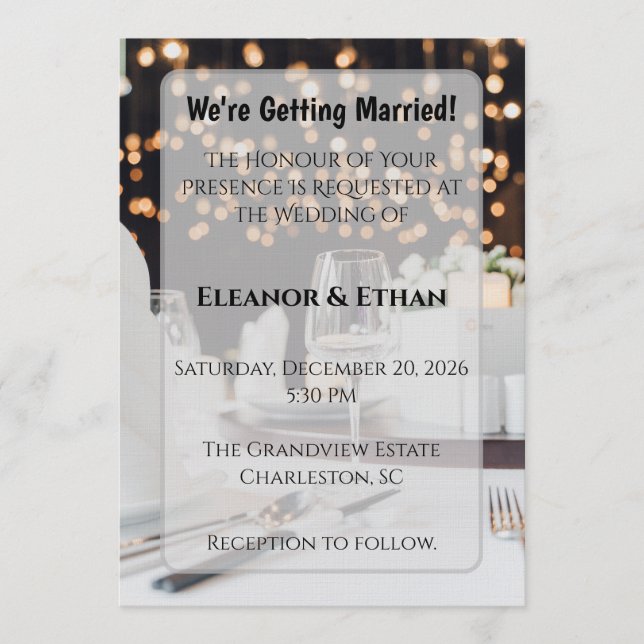 Luxury Elegant Wine Glass Bokeh Formal Dinner  Invitation (Front)