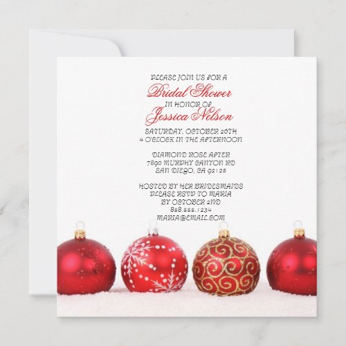 Luxury Elegant Winter Holiday Bridal Invitation