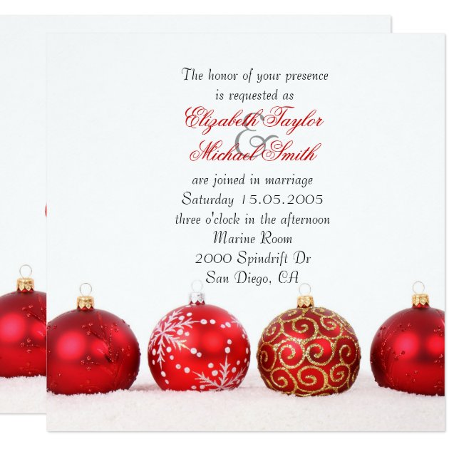 Luxury Elegant Winter Holiday Wedding Invite