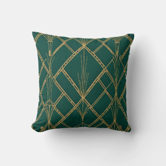 Luxury Emerald and Gold Art Deco Pillow Design