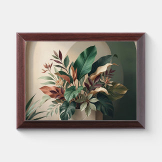 Luxury Emerald Botanical Wall Art – Modern Tropica Award Plaque