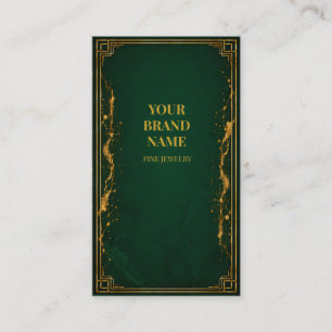 Luxury Emerald Gold Jewelry Gift Hang Tag Enclosure Card