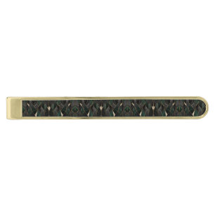 Luxury Emerald Green and Black Marble Gold Finish Tie Bar