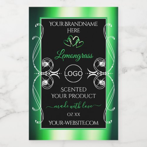 Luxury Emerald Green Black Product Label with Logo