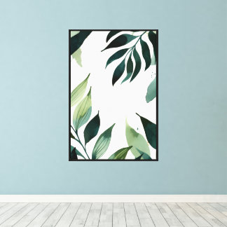 Luxury Emerald Green Gold Botanical Canvas Print