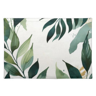 Luxury Emerald Green Gold Botanical Placemat