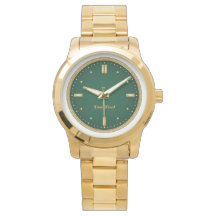 Luxury Emerald Green & Gold Wristwatch