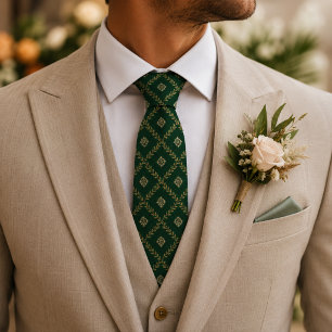 Luxury Emerald Green Jacquard Neck Tie