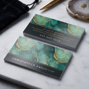 Luxury Emerald Marble Raised Spot UV Business Card