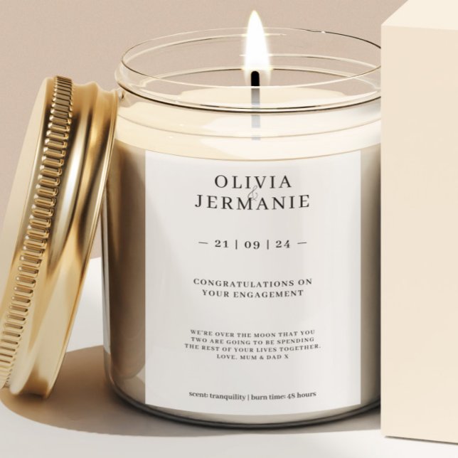 Luxury Engagement Candle Sticker Gift for Couples (Creator Uploaded)