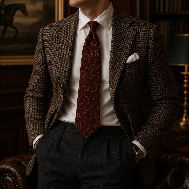Luxury Equestrian Heritage Silk Pattern Neck Tie (Creator Uploaded)